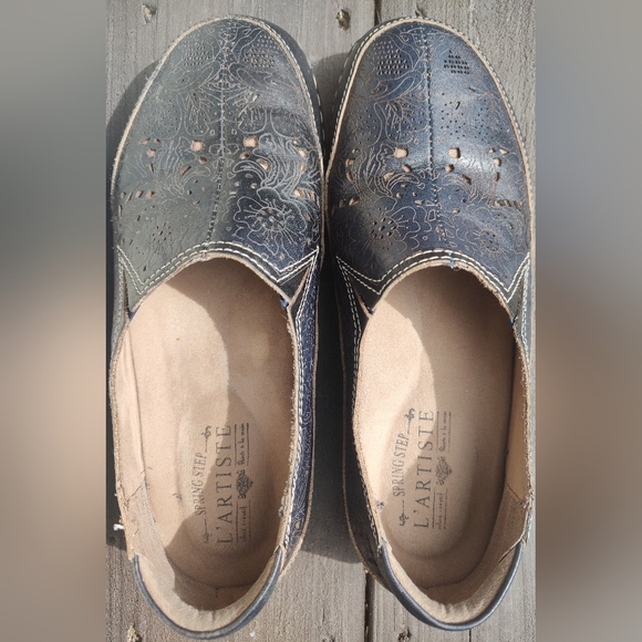L'Artiste Spring Step Libora Slip On Womens Shoe Size 38 EU 7 US NavyBlue Floral - Picture 6 of 9